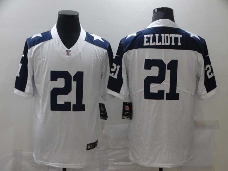 Men Dallas cowboys 21 Elliott White Nike Limited Vapor Untouchable NFL Jerseys